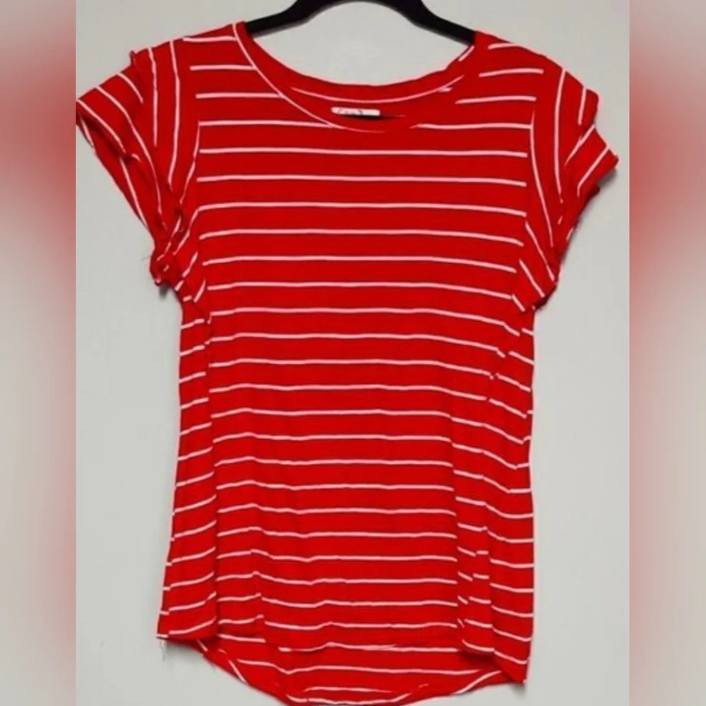 Maurices Red Striped Women's Ruffled Sleeveless Top - Picture 1 of 5